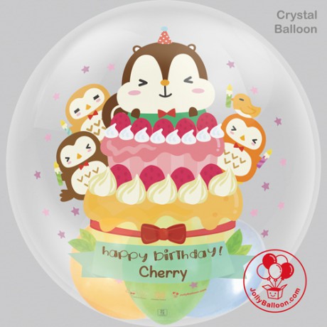 20" Squly and Friends 生日快樂 (水晶氣球)