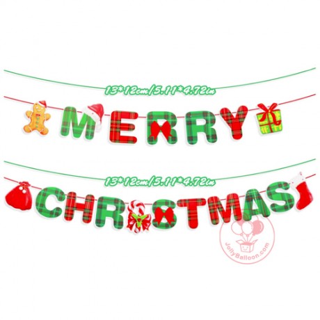 MERRY CHRISTMAS 圖案形旗