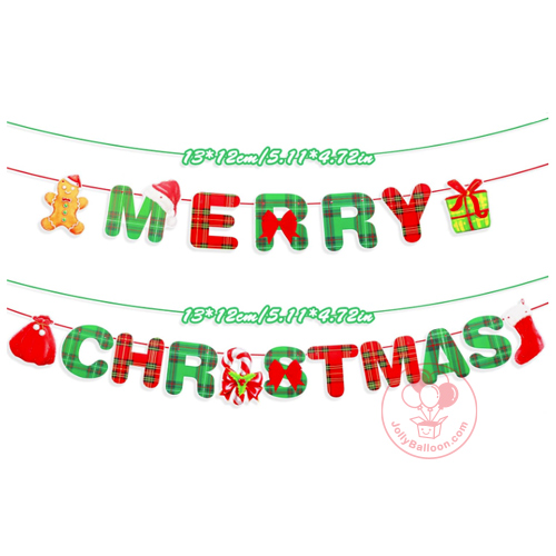 MERRY CHRISTMAS 圖案形旗