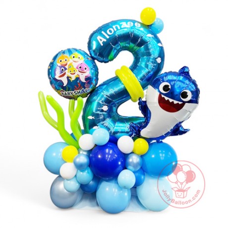 兩歲BABY SHARK座地派對擺設 
