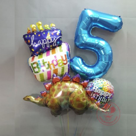 40" 數字生日氣球束 (恐龍款)