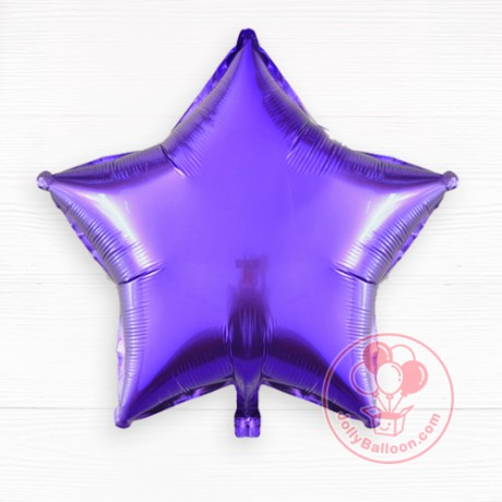 18" 淨色星星 (紫色)