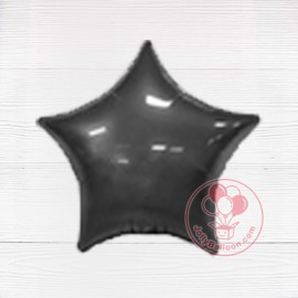 18" 淨色星星 (黑色)