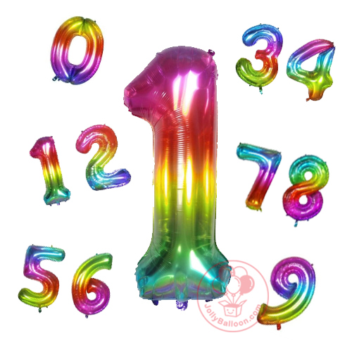 40" 果涷色數字 (透色銀背,可飄浮)