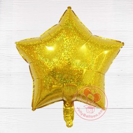 18" 淨色雷射星星 (金色)