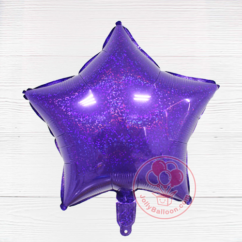 18" 淨色雷射星星 (紫色)
