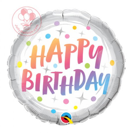 18" 生日快樂(彩點, 彩字)