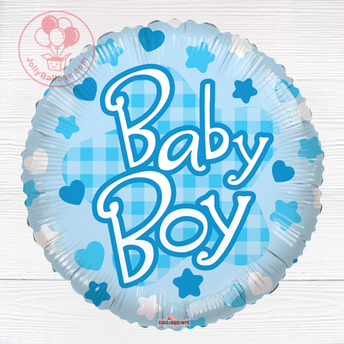18" 男生嬰孩 (藍色格子紋)