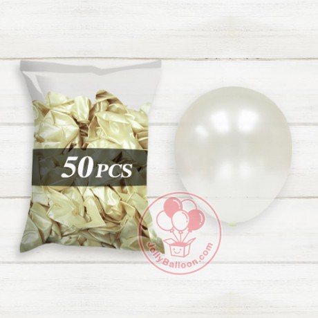 10" 珠光氣球 50個 (白色)
