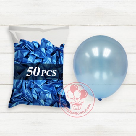 10" 珠光氣球 50個 (淺藍)
