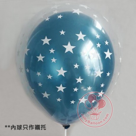 12" 透明乳膠氣球 - 星星系列
