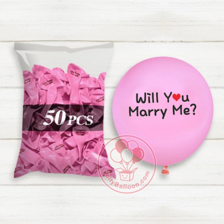 12" Will You Marry Me 50個 (粉紅色)