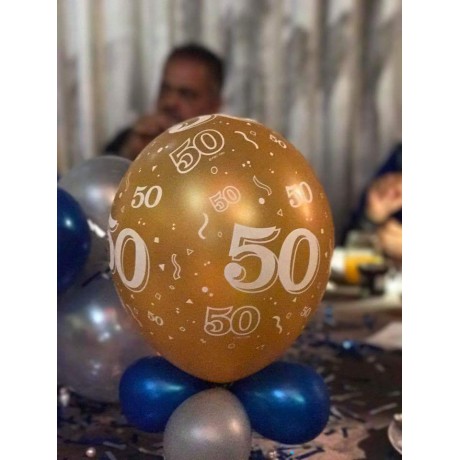 11" 50th Anniversary Latex Balloon 