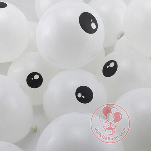 5" 白色眼睛氣球