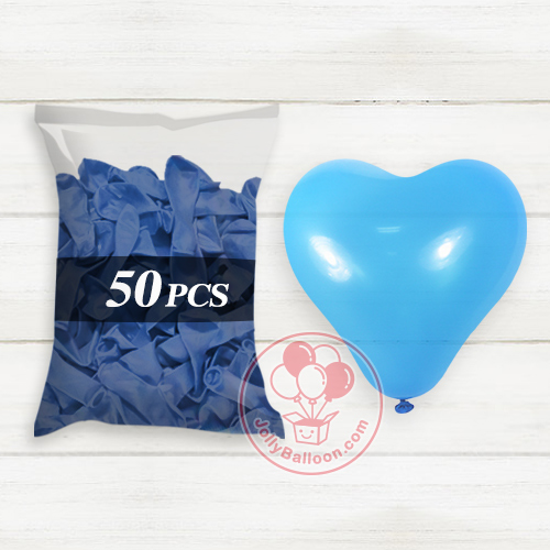 6" 心形乳膠氣球 50個 (藍色)