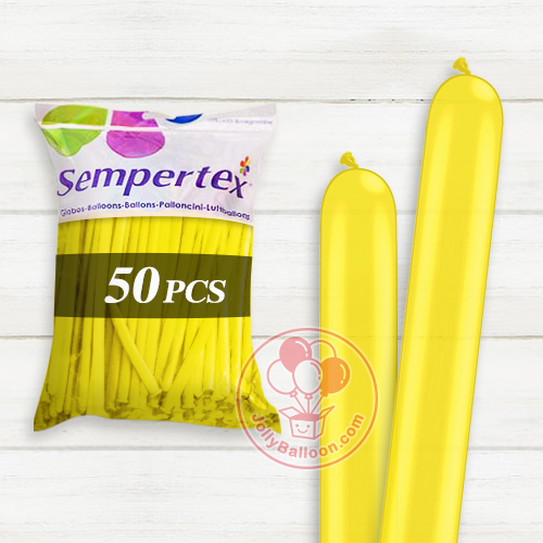 160 Sempertex長條氣球 黃色 50個