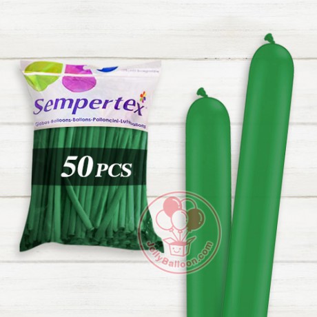 160 Sempertex長條氣球 深綠色 50個