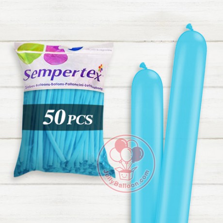 160 Sempertex長條氣球 淺藍色 50個