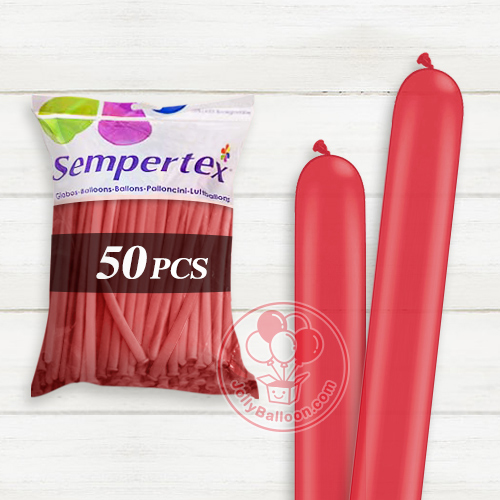 160 Sempertex長條氣球 紅色 50個