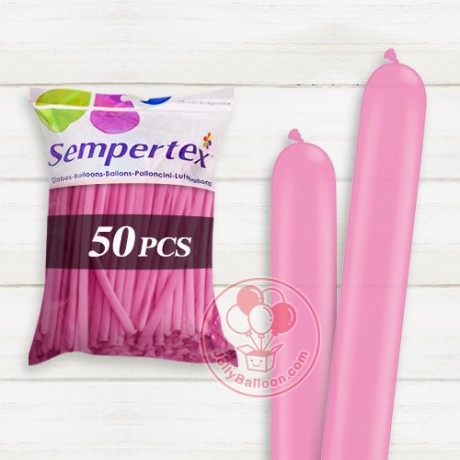 160 Sempertex長條氣球 淺粉紅 50個