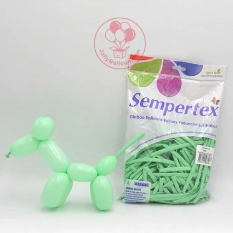 260 Sempertex長條氣球 馬卡龍綠色 50個
