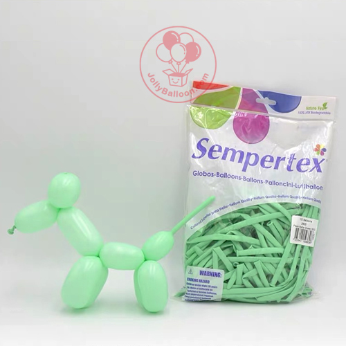 260 Sempertex長條氣球 馬卡龍綠色 50個