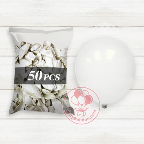 10" 啞光氣球 50個 (白色)