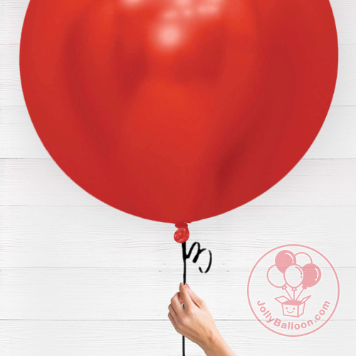 36" 哥倫比亞正圓乳膠氣球 (金屬珠光紅色)