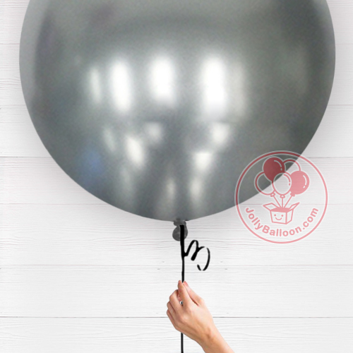 36" 哥倫比亞正圓乳膠氣球 (金屬珠光石墨色)