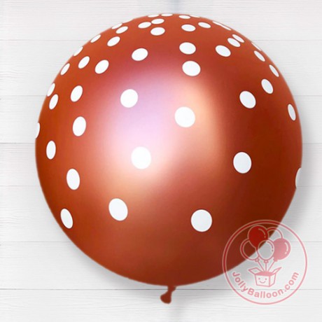 36" 哥倫比亞波點紋乳膠氣球 (玫瑰金色)
