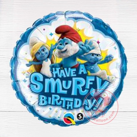 18" Have A Smurfy Birthday Licensed Mylar Balloon