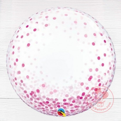 24" 水晶氣球 555mm (粉紅色圓片圖案)