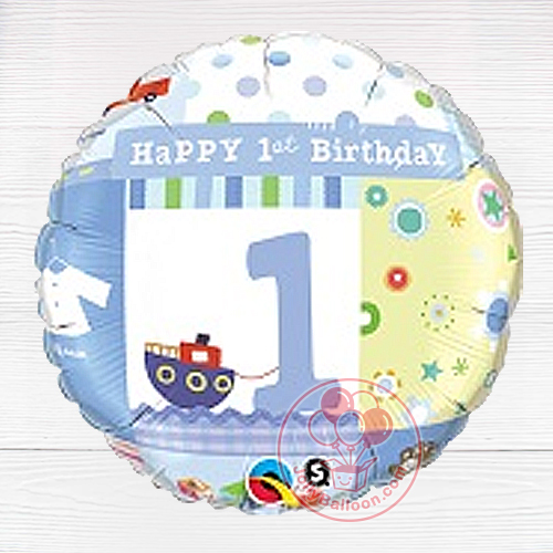 18" 一歲生日小男孩氣球