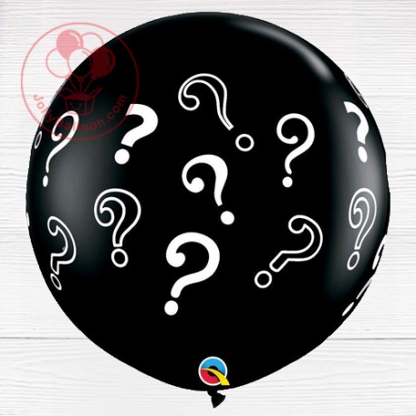 36" 問號黑色乳膠氣球