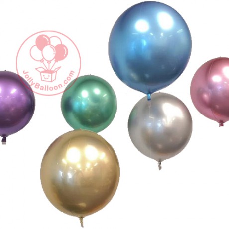 16" 鋁膜正圓形氣球 (鍍鉻銀色)