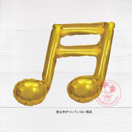 9" 金屬金色雙音符 (不能飄浮, 封口需打結)