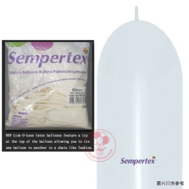 Sempertex 660 魔術氣球帶針尾 (白色) 1個
