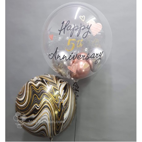 24" 彩印水晶氣球束組合 (周年紀念套餐J)