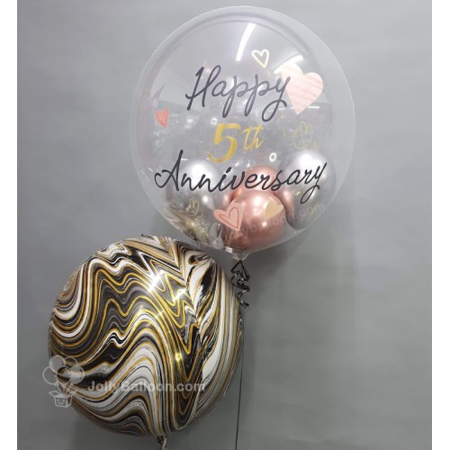 24" 彩印水晶氣球束組合 (周年紀念套餐J)