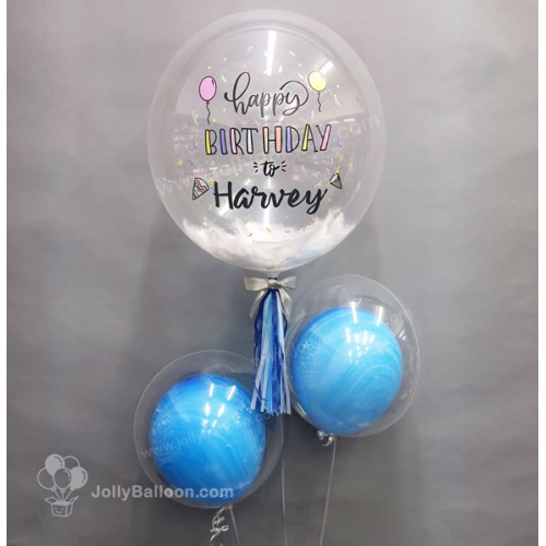 24" 彩印水晶氣球束組合 (生日套餐J)