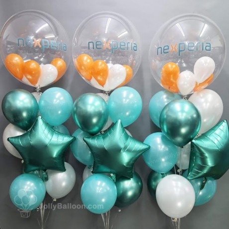 24" 彩印水晶氣球3束 (商業套餐M)