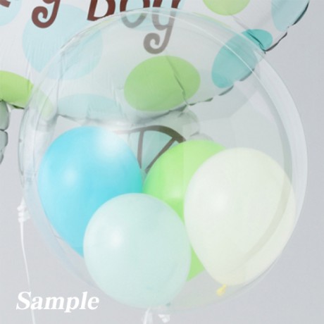 24" 水晶氣球 555mm (藍色圓片圖案)