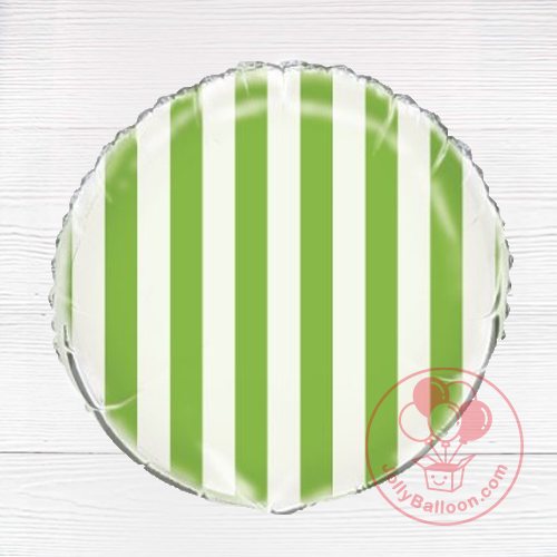 18" 圓形氣球 (綠色條紋)