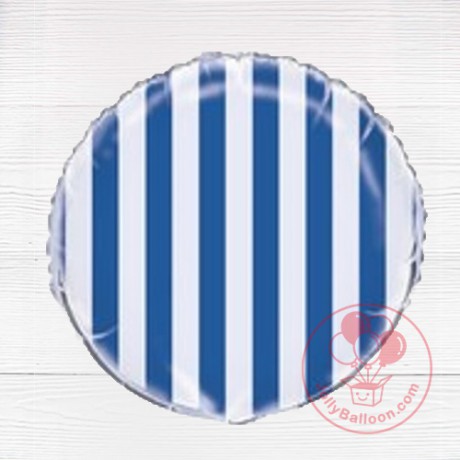 18" 圓形氣球 (寶藍色條紋)