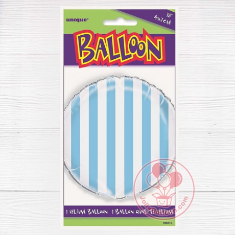 18" 圓形氣球 (藍色條紋)