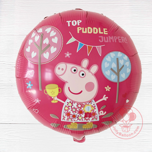 18" 豬小妹 Peppa Pig (頂尖跳泥沼第一名) 紫紅色氣球