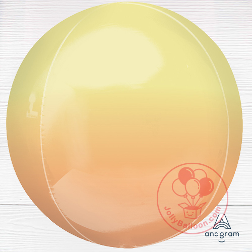 16" 幻彩正圓鋁膜氣球 (黃橙色)