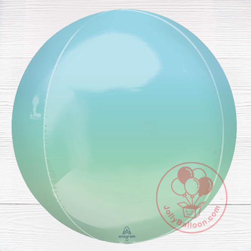 16" 幻彩正圓鋁膜氣球 (藍綠色)