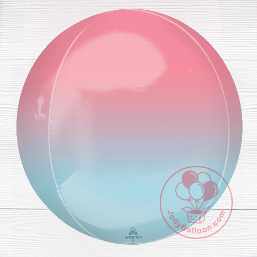 16" 幻彩正圓鋁膜氣球 (啞粉及藍色)