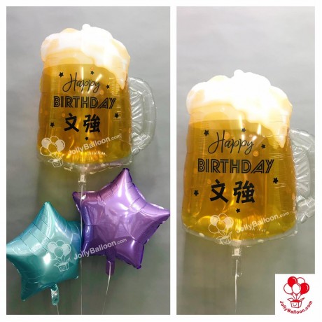生日啤酒杯氣球束